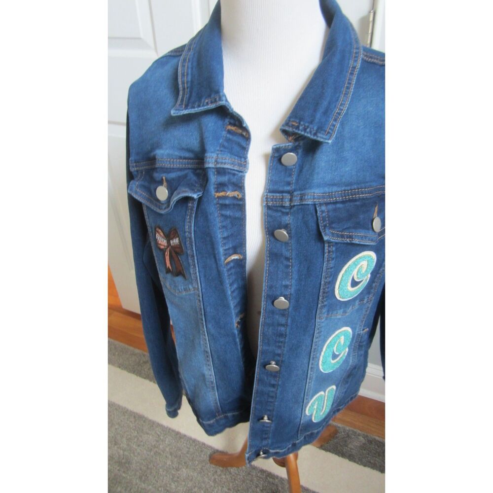 COASTAL CAROLINA UNIVERSITY DESIGNED DENIM JACKET BY SHEIN 2X GO TEAL TEAM